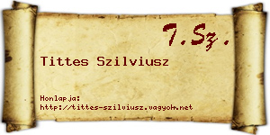 Tittes Szilviusz névjegykártya